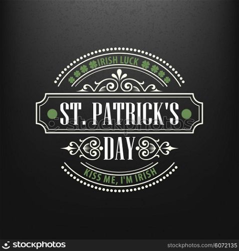 Chalk typographic design for St. Patrick Day. Vector illustration. Chalk typographic design for St. Patrick Day. Vector illustration EPS10