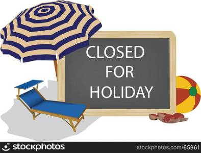 Chalkboard with closed writing for holidays