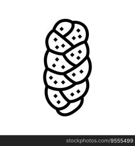 challah bread jewish line icon vector. challah bread jewish sign. isolated contour symbol black illustration. challah bread jewish line icon vector illustration
