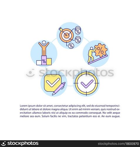 Challenge based program concept line icons with text. PPT page vector template with copy space. Brochure, magazine, newsletter design element. Task benefits system linear illustrations on white. Challenge based program concept line icons with text