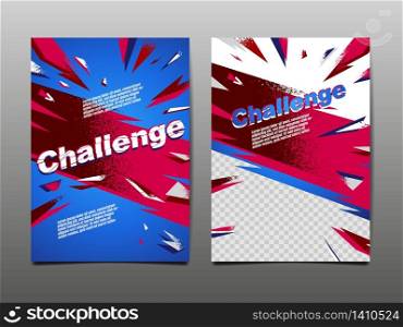 Challenge Layout , template Design, Abstract Background, Sport Dynamic Poster, Brush Speed Banner, grunge ,Vector Illustration.