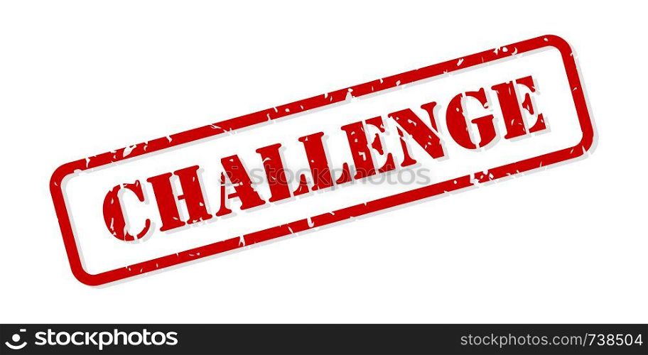 Challenge red rubber stamp vector isolated