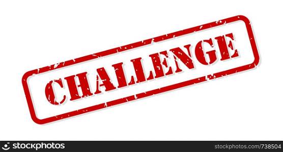 Challenge red rubber stamp vector isolated