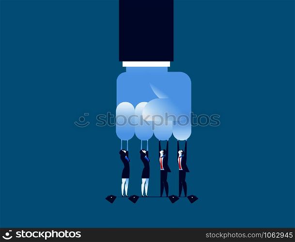 Challenge. Small challenge big business. Concept business vector illustration.