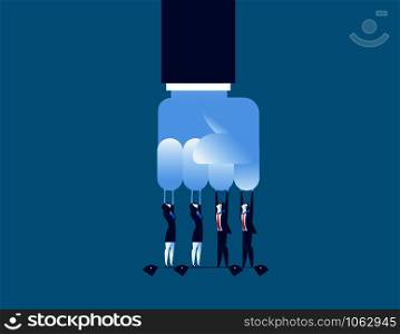 Challenge. Small challenge big business. Concept business vector illustration.