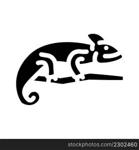 chameleon animal glyph icon vector. chameleon animal sign. isolated contour symbol black illustration. chameleon animal glyph icon vector illustration