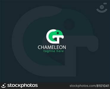 Chameleon logo design - animal logo design Vector Image