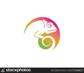 chameleon vector icon logo illustration design template