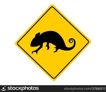 Chameleon warning sign