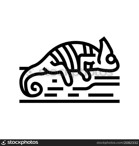 chameleon wild animal line icon vector. chameleon wild animal sign. isolated contour symbol black illustration. chameleon wild animal line icon vector illustration