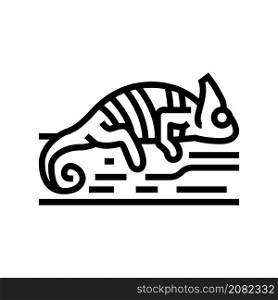 chameleon wild animal line icon vector. chameleon wild animal sign. isolated contour symbol black illustration. chameleon wild animal line icon vector illustration