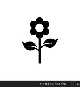 Chamomile Blossom, Flower Plant. Flat Vector Icon illustration. Simple black symbol on white background. Chamomile Blossom, Flower Plant sign design template for web and mobile UI element. Chamomile Blossom, Flower Plant Flat Vector Icon