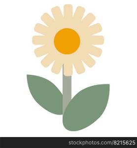 chamomile Flower in retro groovy style on a white background. Vector illustration. chamomile Flower in retro groovy style. Simple vector icon