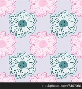 Chamomile flower seamless pattern, elegantly in a simple style. Abstract floral endless background. For fabric design, textile print, wrapping paper, or even as a cover. Vector illustration. Chamomile flower seamless pattern, elegantly in a simple style. Abstract floral endless background.