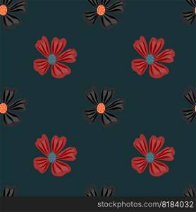 Chamomile flower seamless pattern in simple style. Abstract floral endless background. Design for fabric, textile print, wrapping, cover. Vector illustration. Chamomile flower seamless pattern in simple style. Abstract floral endless background.