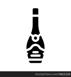champagne alcoholic drink glyph icon vector. champagne alcoholic drink sign. isolated contour symbol black illustration. champagne alcoholic drink glyph icon vector illustration