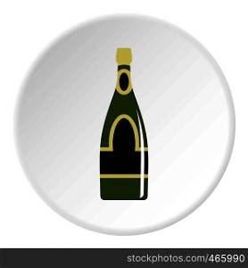 Champagne bottle icon in flat circle isolated on white vector illustration for web. Champagne bottle icon circle