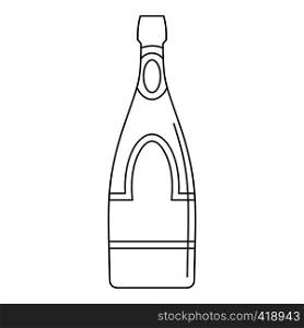 Champagne bottle icon. Outline illustration of champagne bottle vector icon for web. Champagne bottle icon, outline style