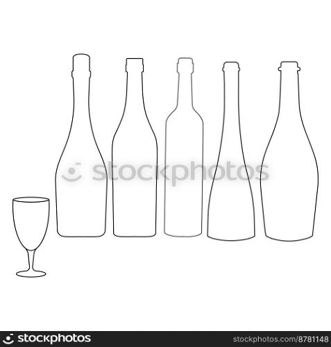 Champagne bottle icon vector illustration symbol design