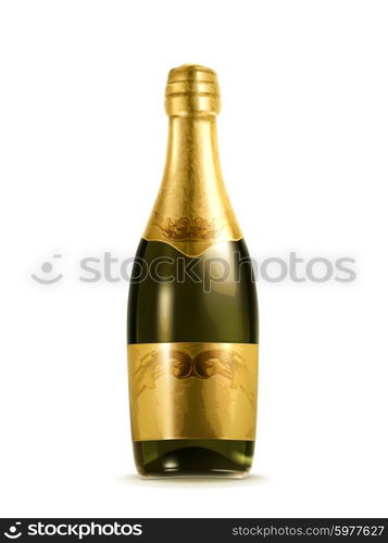 Champagne bottle vector illustration