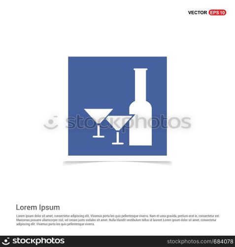 Champagne bottles icon - Blue photo Frame