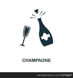 Champagne creative icon. Simple element illustration. Champagne concept symbol design from party icon collection. Can be used for mobile and web design, apps, software, print.. Champagne creative icon. Simple element illustration. Champagne concept symbol design from party icon collection. Perfect for web design, apps, software, print.