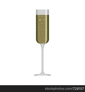 Champagne glass icon. Flat illustration of champagne glass vector icon for web. Champagne glass icon, flat style