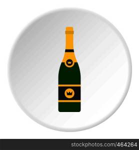 Champagne icon in flat circle isolated vector illustration for web. Champagne icon circle