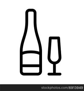champagne, icon on isolated background