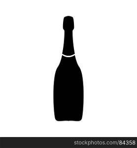 Champagne it is black icon . Simple style .. Champagne it is black icon .