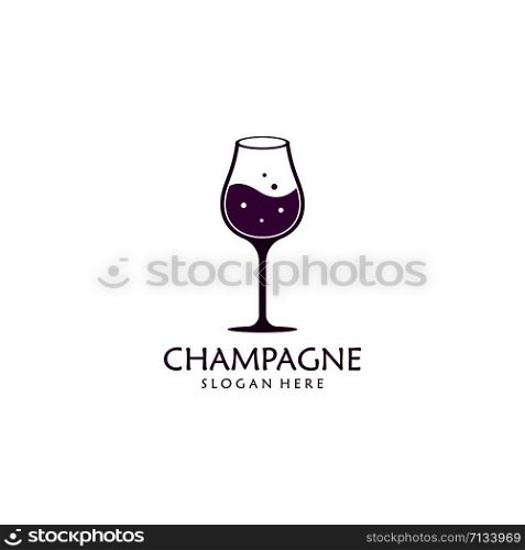 Champagne logo vector icon illustration design