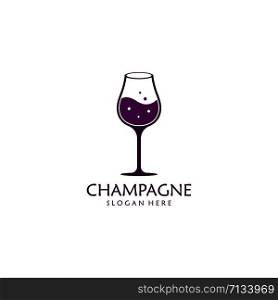Champagne logo vector icon illustration design