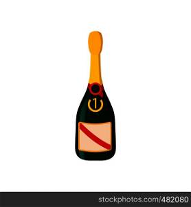 Champaign bottle cartoon icon. Winner symbol on a white background . Champaign bottle cartoon icon
