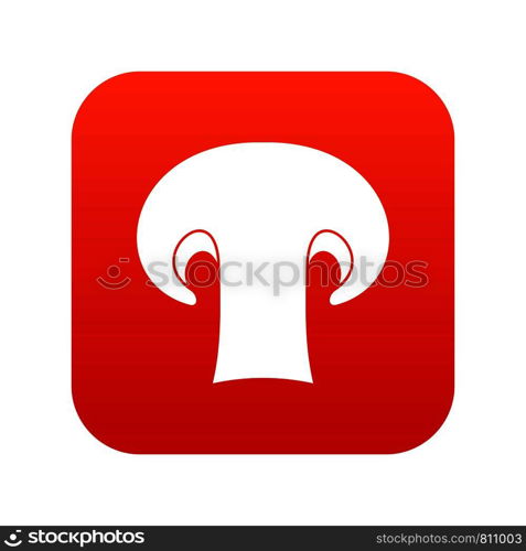 Champignon mushroom icon digital red for any design isolated on white vector illustration. Champignon mushroom icon digital red