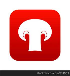Champignon mushroom icon digital red for any design isolated on white vector illustration. Champignon mushroom icon digital red
