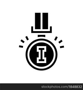 champion award glyph icon vector. champion award sign. isolated contour symbol black illustration. champion award glyph icon vector illustration