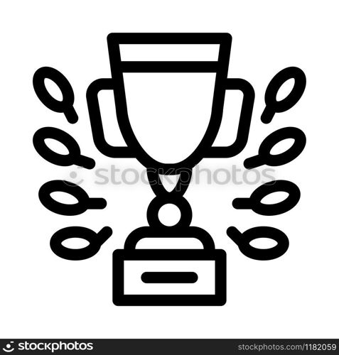 Champion Cup Icon Vector. Outline Champion Cup Sign. Isolated Contour Symbol Illustration. Champion Cup Icon Vector Outline Illustration