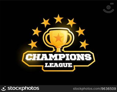 Champion gold cup sports league logo Royalty Free Vector