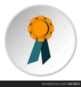 Champion medal icon in flat circle isolated vector illustration for web. Champion medal icon circle