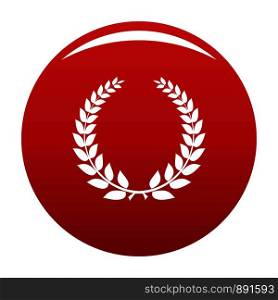 Champion wreath icon. Simple illustration of champion wreath vector icon for any design red. Champion wreath icon vector red