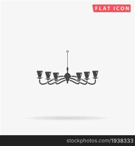 Chandelier flat vector icon. Hand drawn style design illustrations.. Chandelier flat vector icon