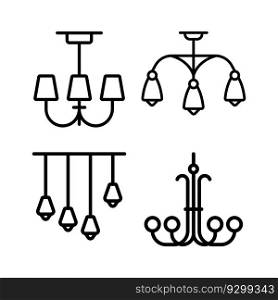 chandelier icon vector illustration logo design