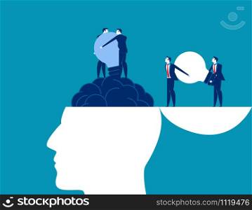 Change. Business team holding bulb and changing. Concept business ideas vector illustration.