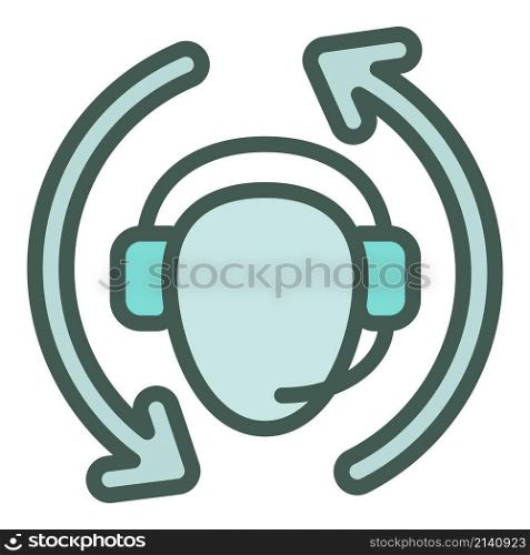 Change call center icon outline vector. Service work. Contact agent. Change call center icon outline vector. Service work