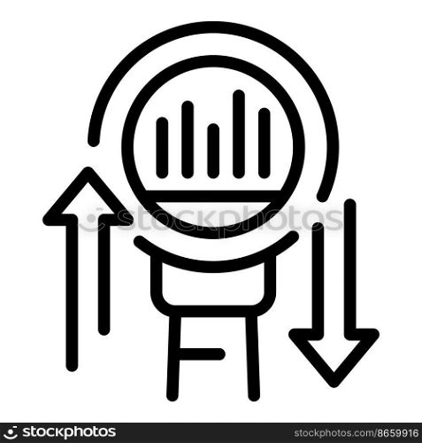 Change data icon outline vector. Graph research. Market report. Change data icon outline vector. Graph research