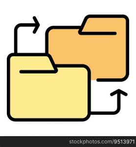 Change file folder icon outline vector. Business project. Workflow team color flat. Change file folder icon vector flat