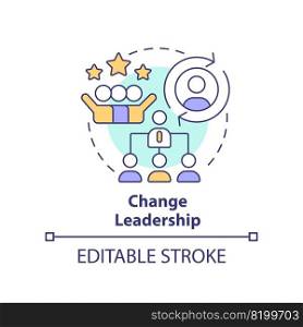 Change leadership concept icon. Build professional team. Critical success factor abstract idea thin line illustration. Isolated outline drawing. Editable stroke. Arial, Myriad Pro-Bold fonts used. Change leadership concept icon