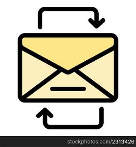 Change mail request icon. Outline change mail request vector icon color flat isolated. Change mail request icon color outline vector
