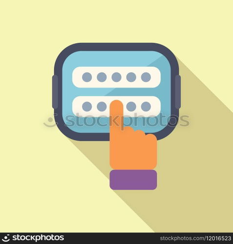 Change online password icon flat vector. Two factor verify. Passcode cellular. Change online password icon flat vector. Two factor verify