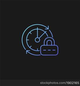 Change password gradient vector icon for dark theme. Data protection. Firewall settings. Password management. Thin line color symbol. Modern style pictogram. Vector isolated outline drawing. Change password gradient vector icon for dark theme